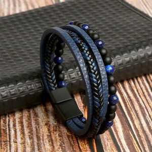 Emmett Leather Bead Bracelet