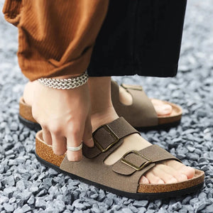 Phoenix Nubuck Leather Look Sandals