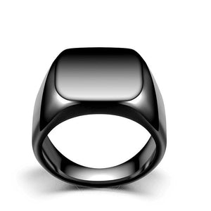 Square S/Steel Signet Ring (1B)