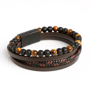 Emmett Leather Bead Bracelet