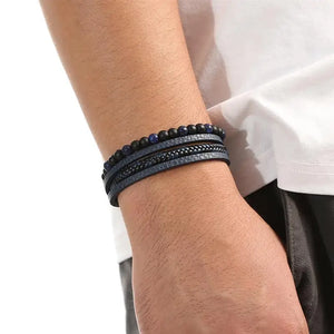 Emmett Leather Bead Bracelet