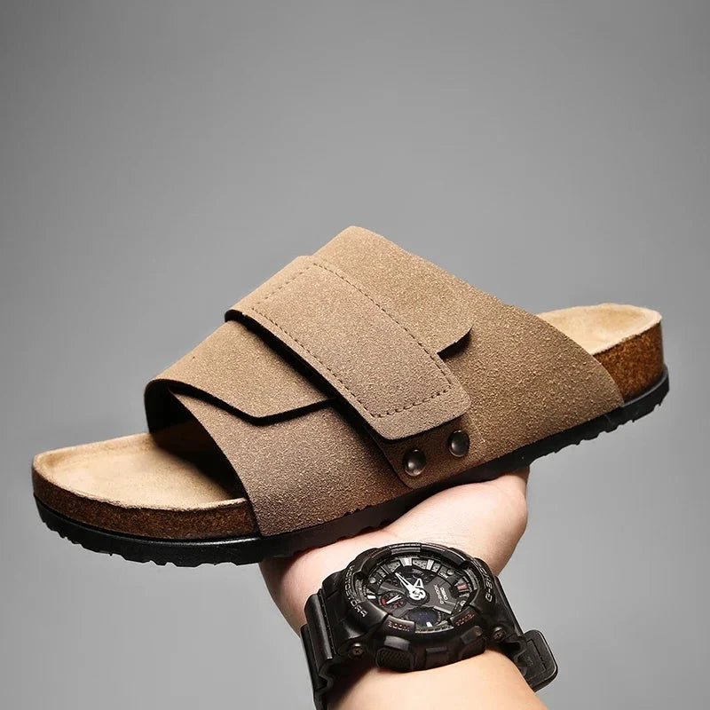 Osaka Nubuck Leather Look Slides