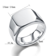 Load image into Gallery viewer, Square S/Steel Signet Ring (1B)
