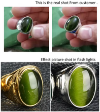 Load image into Gallery viewer, Dia Cat&#39;s Eye Opal Stone Ring
