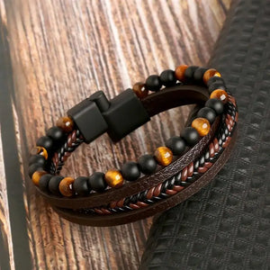 Emmett Leather Bead Bracelet