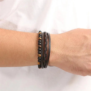 Emmett Leather Bead Bracelet