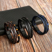 Load image into Gallery viewer, Emmett Leather Bead Bracelet
