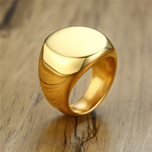 Round S/Steel Signet Ring