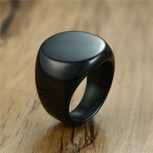 Load image into Gallery viewer, Round S/Steel Signet Ring
