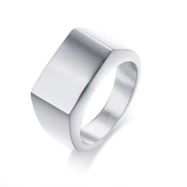 Oblong S/Steel Signet Ring