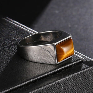 Tarvos Stainless Steel Stone Ring