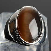 Load image into Gallery viewer, Dia Cat&#39;s Eye Opal Stone Ring
