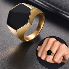 Load image into Gallery viewer, Hexagon S/Steel Signet Ring
