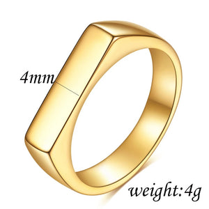 Slimline S/Steel Signet Ring